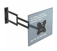DQ Rotate XL 97 cm Black TV Wall Bracket - Original Packaging - Recommended TV Size: 15" - 40" (38-102 cm) - VESA 75x75 100x100 120x180 200x100 200x200 mm - Full Motion/Swivel/Turnable/Tilt/Rotation