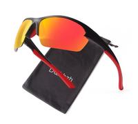 DQbhzh Sunglasses Men Women Sports Sunglasses Cycling Running Driving Softball Baseball Beach Volleyball Black Red Gold Large