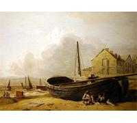 DQCJIYIGL Famous Art Print Artwork Artwork Paintings a Fishing Boat Drawn Up on Hastings Beach by Varley Canvas Wall Art for Home Decor 60x90cm