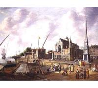 DQCJIYIGL Famous Art Print Artwork Artwork Paintings a Mediterranean Harbour Scene with Elegant Figures on the Quayside by Jan Abrahamsz Beerstraten Canvas Wall Art for Home Decor 60x90cm