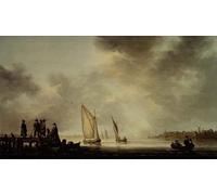 DQCJIYIGL Famous Art Print Artwork Artwork Paintings a River Landscape by Aelbert Cuyp Canvas Wall Art for Home Decor 60x90cm