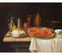 DQCJIYIGL Famous Art Print Artwork Artwork Paintings a Still Life with a Lobster and Bread on Salvers by Charles Collins Canvas Wall Art for Home Decor 60x90cm