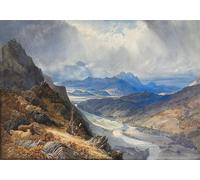 DQCJIYIGL Famous Art Print Artwork Artwork Paintings a View From Moel Cynwich: Looking Over the Vale of Afon Mawddach and Toward Cader Idris by Mallord William Turner for Home Decor 60x90cm