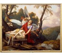 DQCJIYIGL Famous Art Print Artwork Artwork Paintings Abraham Sacrificing His Son Isaac Painting by Laurent De La Hyre Canvas Wall Art for Home Decor 60x90cm