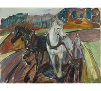 DQCJIYIGL Famous Art Print Artwork Artwork Paintings Autumn Ploughing by Edvard Munch Canvas Wall Art for Home Decor 60x90cm