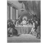 DQCJIYIGL Famous Art Print Artwork Artwork Paintings Bible the Last Supper by Gustave Dore Canvas Wall Art for Home Decor 60x90cm