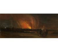 DQCJIYIGL Famous Art Print Artwork Artwork Paintings Bristol Riots the Burning of the New Gaol From Nearstreet by William Muller Canvas Wall Art for Home Decor 60x90cm