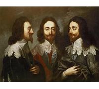 DQCJIYIGL Famous Art Print Artwork Artwork Paintings Charles I in Three Positions Painting After Van Dyck by Carlo Maratta or Maratti Canvas Wall Art for Home Decor 60x90cm