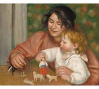 DQCJIYIGL Famous Art Print Artwork Artwork Paintings Child with Toys Gabrielle and the Artist's Son Jean by Pierre Auguste Renoir Canvas Wall Art for Home Decor 60x90cm