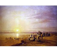 DQCJIYIGL Famous Art Print Artwork Artwork Paintings Crossing the Sands by David Cox Canvas Wall Art for Home Decor 60x90cm