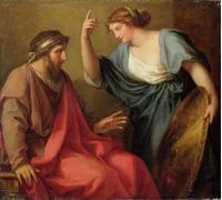 DQCJIYIGL Famous Art Print Artwork Artwork Paintings Egeria Handing Numa Pompilius His Shield by Angelica Kauffmann Canvas Wall Art for Home Decor 60x90cm