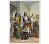 DQCJIYIGL Famous Art Print Artwork Artwork Paintings Egyptian Dancing Girls Performing the Ghawazi At Rosetta by Achille Devéria Canvas Wall Art for Home Decor 60x90cm