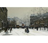 DQCJIYIGL Famous Art Print Artwork Artwork Paintings Gare Du Nord Paris by Eugene Galien Laloue Canvas Wall Art for Home Decor 60x90cm