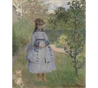 DQCJIYIGL Famous Art Print Artwork Artwork Paintings Girl with Dog by Claude Monet Canvas Wall Art for Home Decor 60x90cm