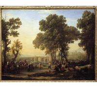 DQCJIYIGL Famous Art Print Artwork Artwork Paintings La Feast Villageoise Painting De Claude Gellee Dit Le Lorrain Sun by Claude Lorrain Canvas Wall Art for Home Decor 60x90cm