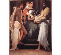 DQCJIYIGL Famous Art Print Artwork Artwork Paintings Lady Enthroned Between Two Saints by Rosso Fiorentino Canvas Wall Art for Home Decor 60x90cm