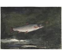 DQCJIYIGL Famous Art Print Artwork Artwork Paintings Leaping Trout by Winslow Homer Canvas Wall Art for Home Decor 60x90cm