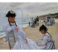 DQCJIYIGL Famous Art Print Artwork Artwork Paintings on the Beach At Trouville by Claude Monet Canvas Wall Art for Home Decor 60x90cm