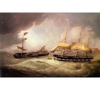 DQCJIYIGL Famous Art Print Artwork Artwork Paintings Passengers from the Dismasted U.S. Merchantman Troope being rescued by a British Merchantman Heard Canvas Wall Art for Home Decor 60x90cm