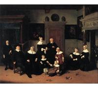 DQCJIYIGL Famous Art Print Artwork Artwork Paintings Portrait De Famille by Adriaen Jansz Van Ostade Canvas Wall Art for Home Decor 60x90cm