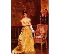 DQCJIYIGL Famous Art Print Artwork Artwork Paintings Preparing for the Ball by Alfred Stevens Canvas Wall Art for Home Decor 60x90cm