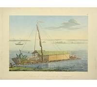 DQCJIYIGL Famous Art Print Artwork Artwork Paintings Raft on the River Guayaquil Drawn Marchais Engraved Bouquet by Baron Friedrich Alexander von Humboldt Canvas Wall Art for Home Decor 60x90cm