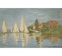 DQCJIYIGL Famous Art Print Artwork Artwork Paintings Regattas At Argenteuil by Claude Monet Canvas Wall Art for Home Decor 60x90cm
