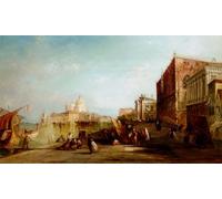 DQCJIYIGL Famous Art Print Artwork Artwork Paintings Santa Maria Della Salute From the Riva Degli Schiavoni by Alfred Pollentine Canvas Wall Art for Home Decor 60x90cm