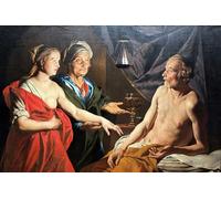 DQCJIYIGL Famous Art Print Artwork Artwork Paintings Sarah Leading Hagar to Abraham by Matthias Stom Canvas Wall Art for Home Decor 60x90cm