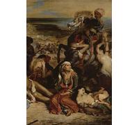 DQCJIYIGL Famous Art Print Artwork Artwork Paintings Scenes From the Massacre of Chios by Ferdinandeugene Delacroix Canvas Wall Art for Home Decor 60x90cm