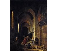 DQCJIYIGL Famous Art Print Artwork Artwork Paintings Stella in Prison by Francois-marius Granet Canvas Wall Art for Home Decor 60x90cm