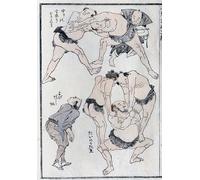 DQCJIYIGL Famous Art Print Artwork Artwork Paintings Studies of Gestures and Postures of Wrestlers by Katsushika Hokusai Canvas Wall Art for Home Decor 60x90cm