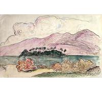 DQCJIYIGL Famous Art Print Artwork Artwork Paintings Tahitian Landscape by Paul Gauguin Canvas Wall Art for Home Decor 60x90cm