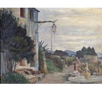 DQCJIYIGL Famous Art Print Artwork Artwork Paintings Terrace by the Side of an Italian Village Road by Johan Axel Gustaf Acke Canvas Wall Art for Home Decor 60x90cm