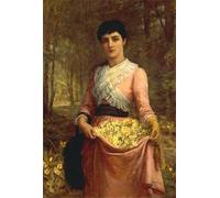 DQCJIYIGL Famous Art Print Artwork Artwork Paintings the Daughters of Our Empire the Primrose by Edwin Longsden Long Canvas Wall Art for Home Decor 60x90cm