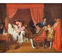 DQCJIYIGL Famous Art Print Artwork Artwork Paintings the Death of Leonardo Da Vinci by Jean Auguste Ingres Canvas Wall Art for Home Decor 60x90cm