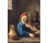 DQCJIYIGL Famous Art Print Artwork Artwork Paintings the Fiddler by David Teniers the Younger Canvas Wall Art for Home Decor 60x90cm