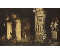 DQCJIYIGL Famous Art Print Artwork Artwork Paintings the Fire of Troy with Aeneas Carrying Anchises by Francois De Nome Canvas Wall Art for Home Decor 60x90cm
