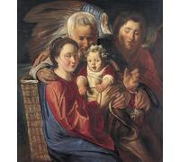 DQCJIYIGL Famous Art Print Artwork Artwork Paintings the Holy Family with an Angel by Jacob Jordaens Canvas Wall Art for Home Decor 60x90cm