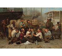 DQCJIYIGL Famous Art Print Artwork Artwork Paintings the Longshoremen's Noon by George Brown Canvas Wall Art for Home Decor 60x90cm