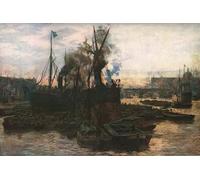 DQCJIYIGL Famous Art Print Artwork Artwork Paintings the Pool of London by William Lionel Wyllie Canvas Wall Art for Home Decor 60x90cm