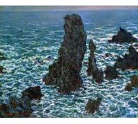 DQCJIYIGL Famous Art Print Artwork Artwork Paintings the Pyramids At Port Cotton Belle Ile En Mer by Claude Monet Canvas Wall Art for Home Decor 60x90cm