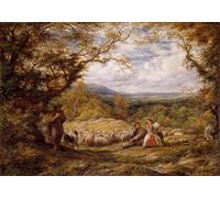 DQCJIYIGL Famous Art Print Artwork Artwork Paintings the Sheep Drive by Linnell Canvas Wall Art for Home Decor 60x90cm