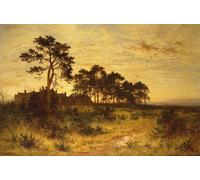 DQCJIYIGL Famous Art Print Artwork Artwork Paintings the Silent Evening Hour by Benjamin Williams Leader Canvas Wall Art for Home Decor 60x90cm