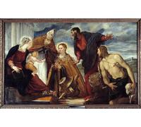 DQCJIYIGL Famous Art Print Artwork Artwork Paintings the Virgin and Child with Saint Catherine Saint Augustine Saint Mark by Jacopo Robusti Tintoretto Canvas Wall Art for Home Decor 60x90cm