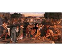 DQCJIYIGL Famous Art Print Artwork Artwork Paintings the Waters of Lethe by the Plains of Elysium by John Roddam Spencer Stanhope Canvas Wall Art for Home Decor 60x90cm