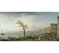 DQCJIYIGL Famous Art Print Artwork Artwork Paintings View of the Bay of Naples by Claude Vernet Canvas Wall Art for Home Decor 60x90cm
