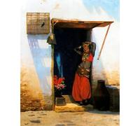 DQCJIYIGL Famous Art Print Artwork Artwork Paintings Woman of Cairo At Her Door Jean-léon Canvas Wall Art for Home Decor 60x90cm