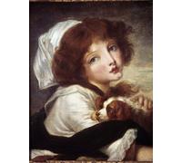 DQCJIYIGL Famous Art Print Artwork Artwork Paintings Young Girl with Little Dog Painting by Jean Baptiste Greuze Canvas Wall Art for Home Decor 60x90cm