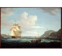 DQCJIYIGL Famous Canvas Artwork Poster Artworks a British Frigate with a Longboat off the Headland of Gallows Hill by Whitcombe Poster Print for Home Decor 60x90cm